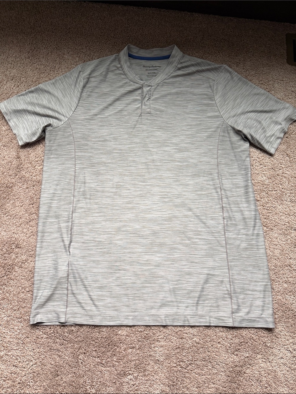 Tommy Bahama Short Sleeve Heathered Gray Performance Shirt-XL tall